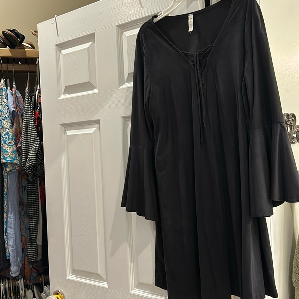 Cute black dress with bell sleeves